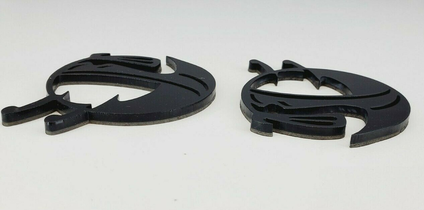 Pair GLOSS BLACK Scat Pack Head Emblems Fits Dodge Challenger Charger Bee Badge