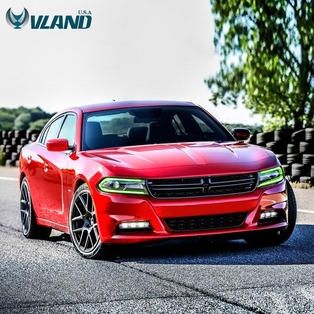 VLAND LED Headlights W/Rgb DRL for 2015-2023 Dodge Charger R/T,SE,SRT,SXT Lamps
