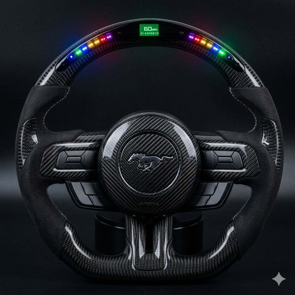 2018-2023 Ford Mustang S550 LED Carbon Fiber Steering Wheel