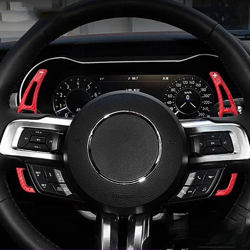 2 Pcs Car Steering Wheel Paddle Shifter Cover for Ford Mustang 2015 2016 2017 2018 2019 2020 2021 2022 2023 ABS Trim Accessories