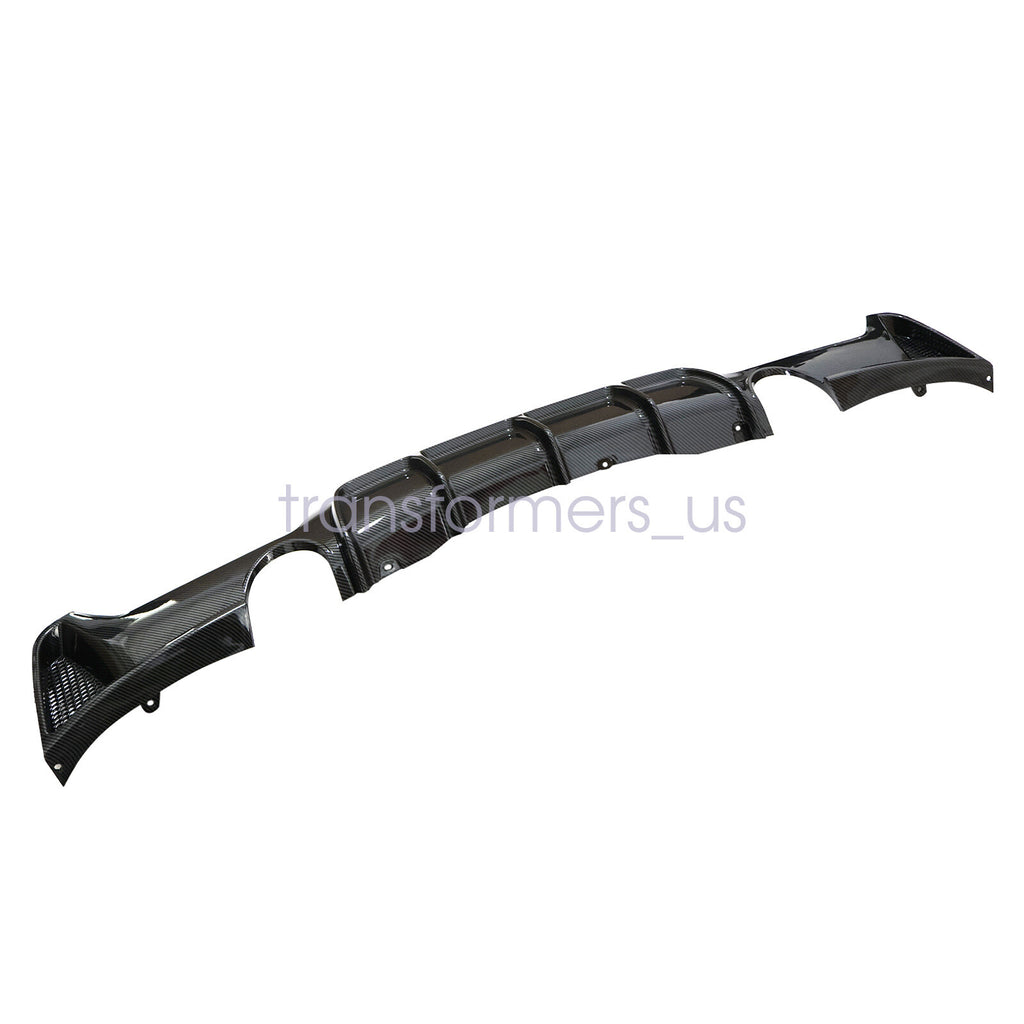 For 14-20 BMW F32 F33 F36 4Series M Sport Rear Diffuser Dual Exhaust Carbon Look