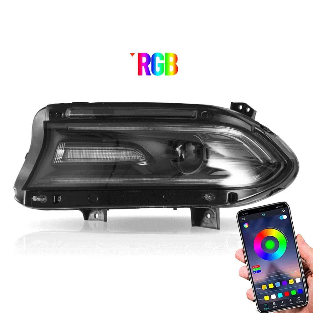 VLAND LED Headlights W/Rgb DRL for 2015-2023 Dodge Charger R/T,SE,SRT,SXT Lamps