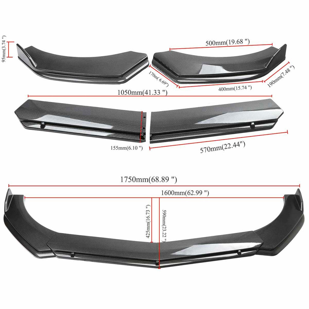 Carbon Fiber for Chevrolet Camaro SS Front Bumper Lip Spoiler Splitter Body Kit
