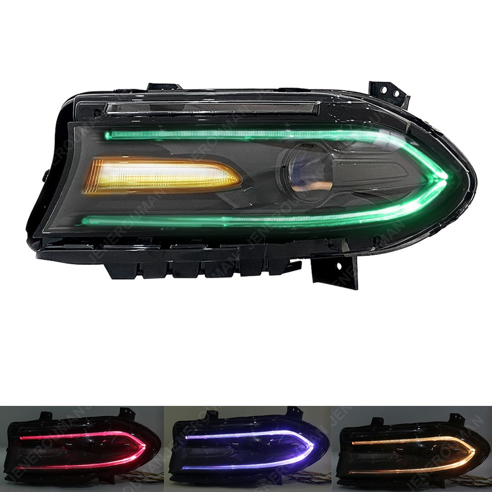 RGB Colorful LED Halogen Lamps Dual Headlights DRL for 2015-2023 Dodge Charger