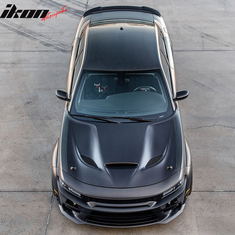 SRT Hellcat Style Aluminum Hood Scoopvent Fits 2015-2023 Dodge Charger