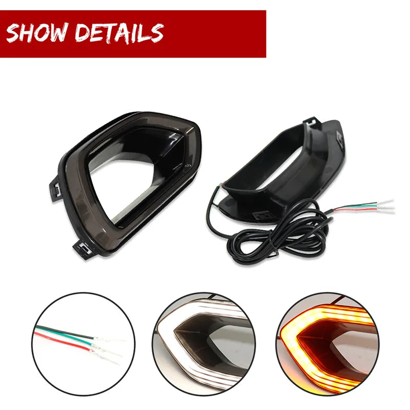 Amber Dynamic LED Front Grill Turn Signal Lights & White DRL for Dodge Charger Srt/Scat Pack 2015-2021 Daytona SXT R/T 2017-2021