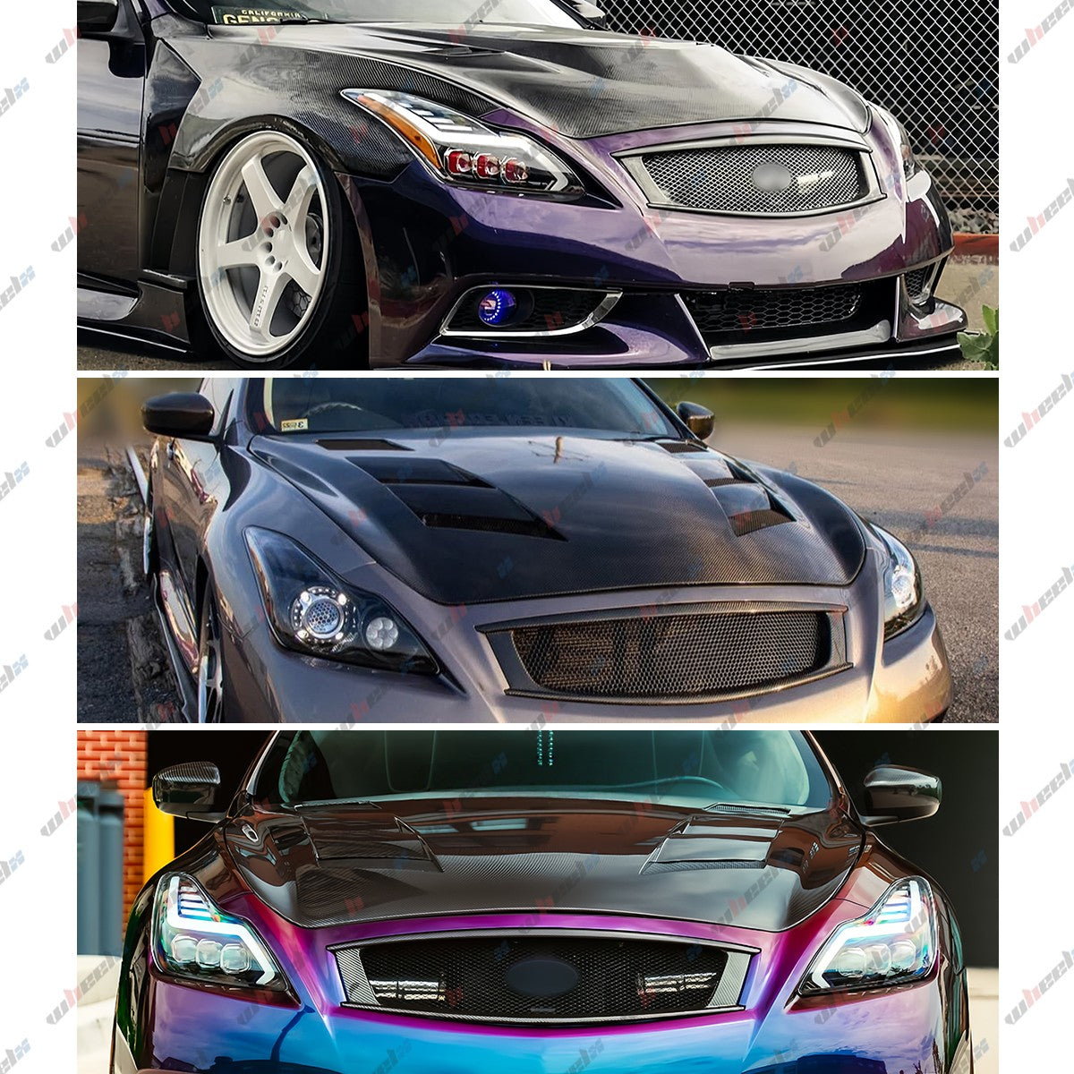 Carbon Fiber Front Bumper Grille for Infiniti G37 Q60 Coupe 08-13 Skyline Style