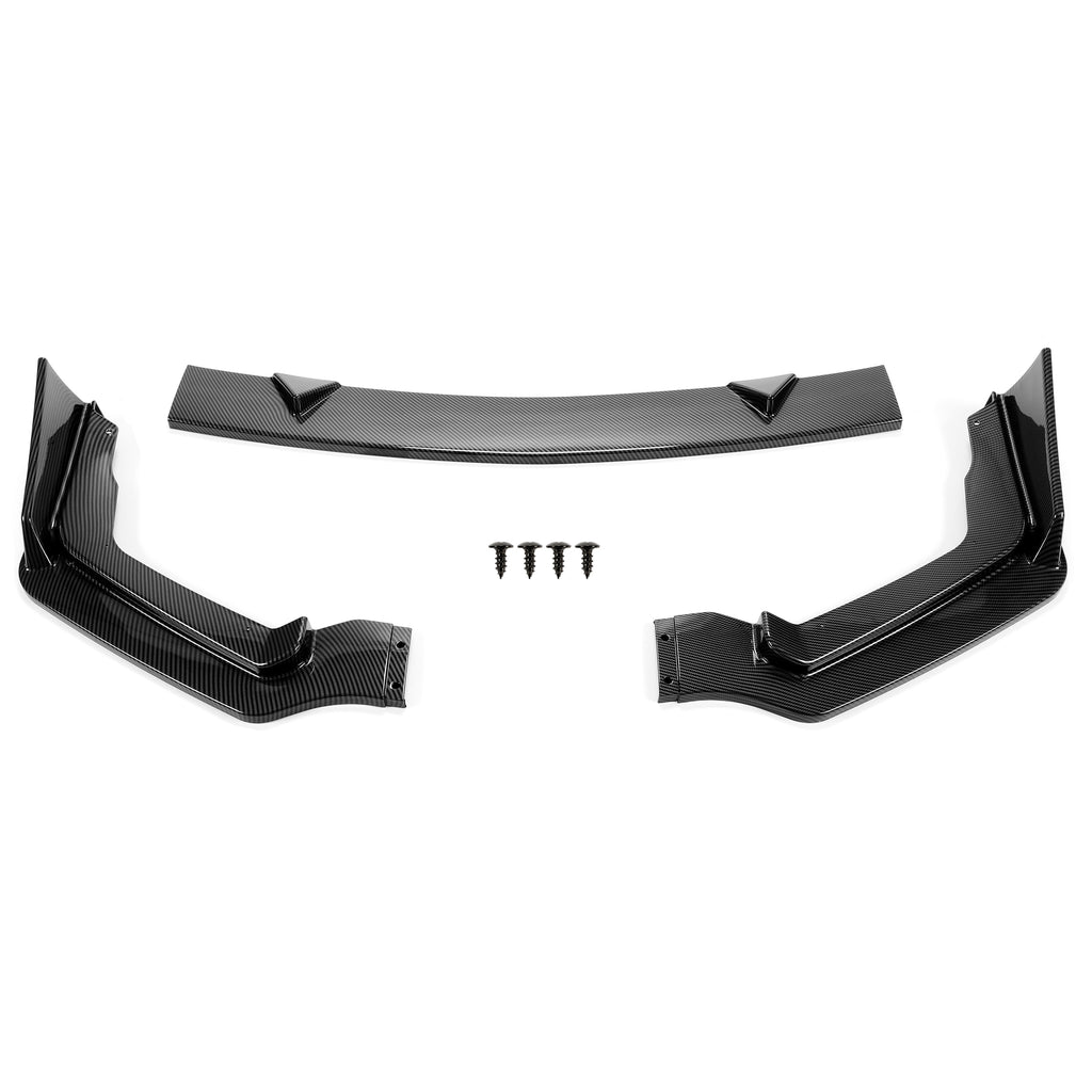 For 14-17 Infiniti Q50 Sport 4DR Carbon Fiber Style 3PC Front Bumper Lip Spoiler