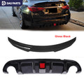 Rear Bumper Diffuser & Rear Spoiler Glossy Black Fit for 2014-2017 Infiniti Q50