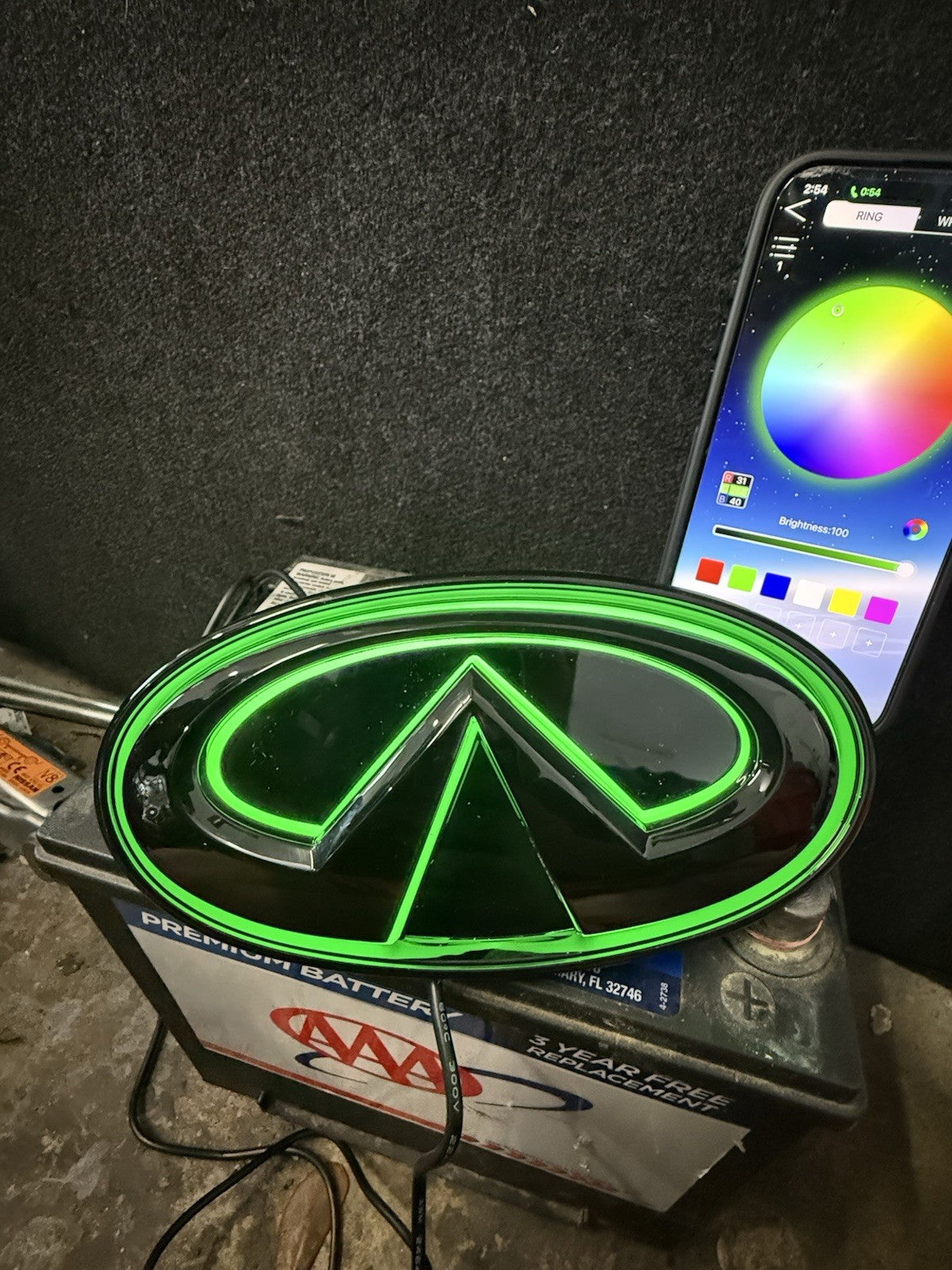 ✅ for 2018-2024 INFINITI Q50 COLOR CHANGING RGB LED GRILL EMBLEM GLOSS BLACK ✅