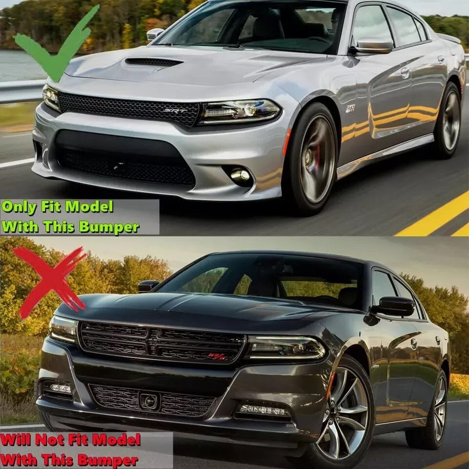 For 15-23 Dodge Charger Front Bumper Lip Spoiler Splitter Body Kit Gloss Black