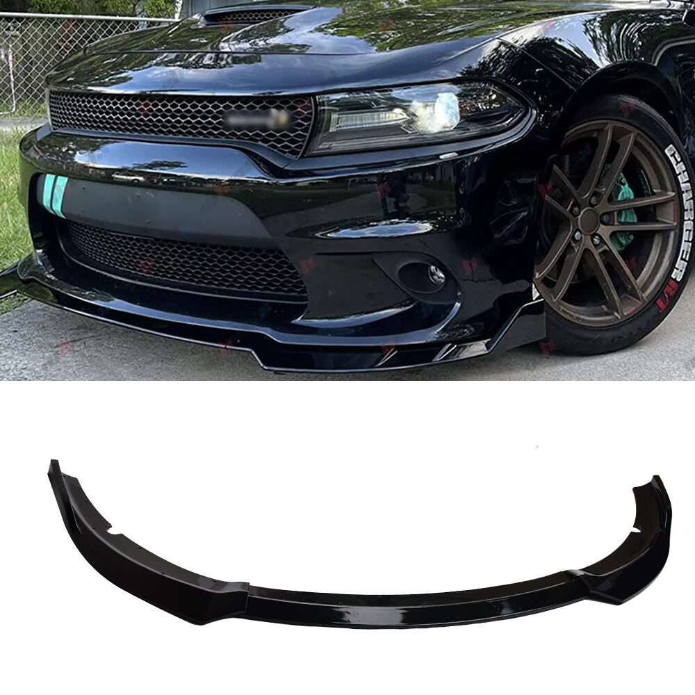 For 15-23 Dodge Charger Front Bumper Lip Spoiler Splitter Body Kit Gloss Black
