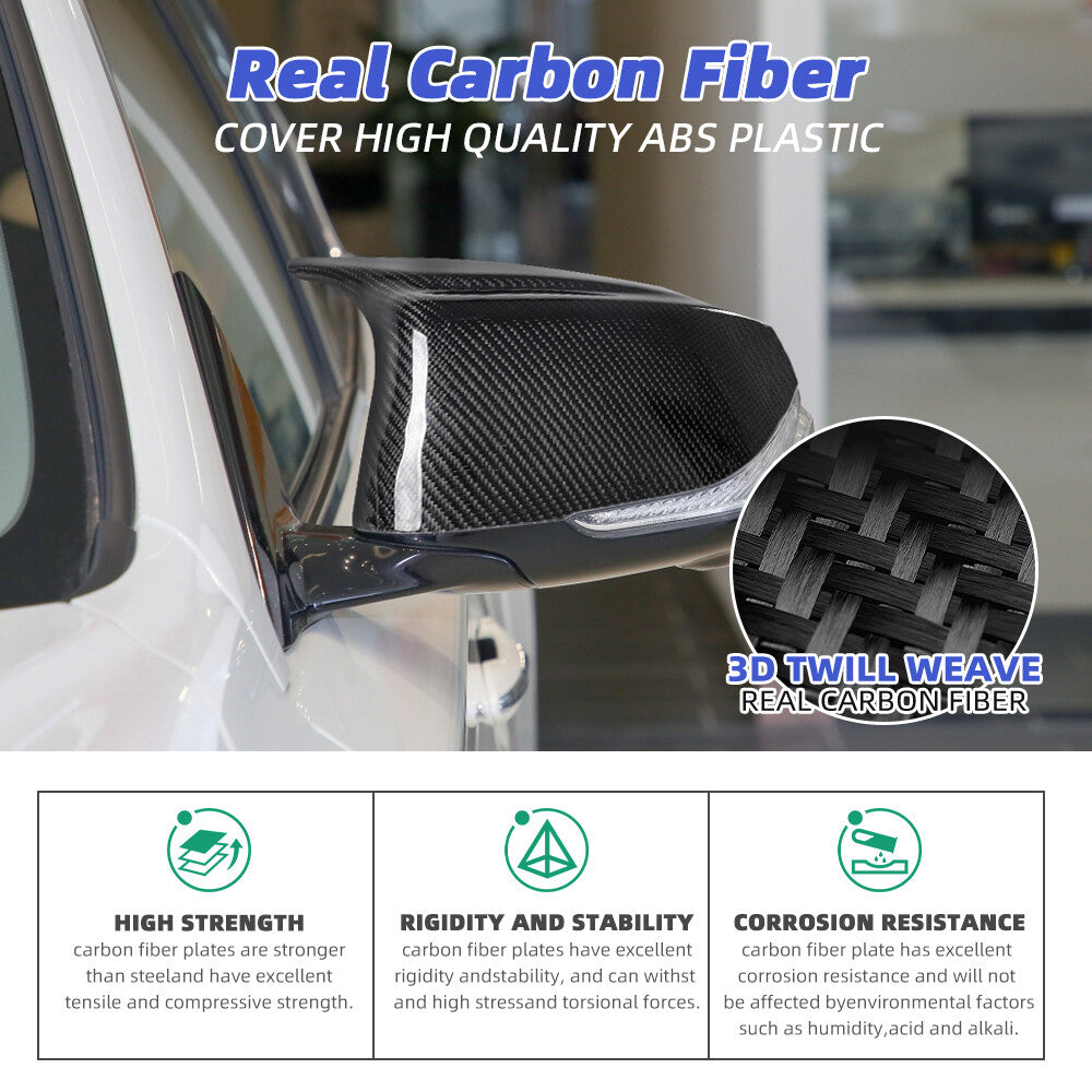FOR INFINITI Q50 2014-2018 M STYLE REAL CARBON FIBER REAR SIDE MIRROR COVER CAP