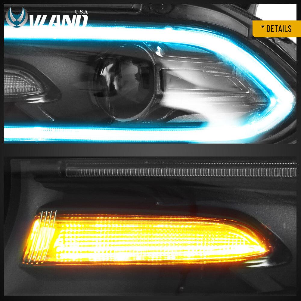 VLAND LED Headlights W/Rgb DRL for 2015-2023 Dodge Charger R/T,SE,SRT,SXT Lamps