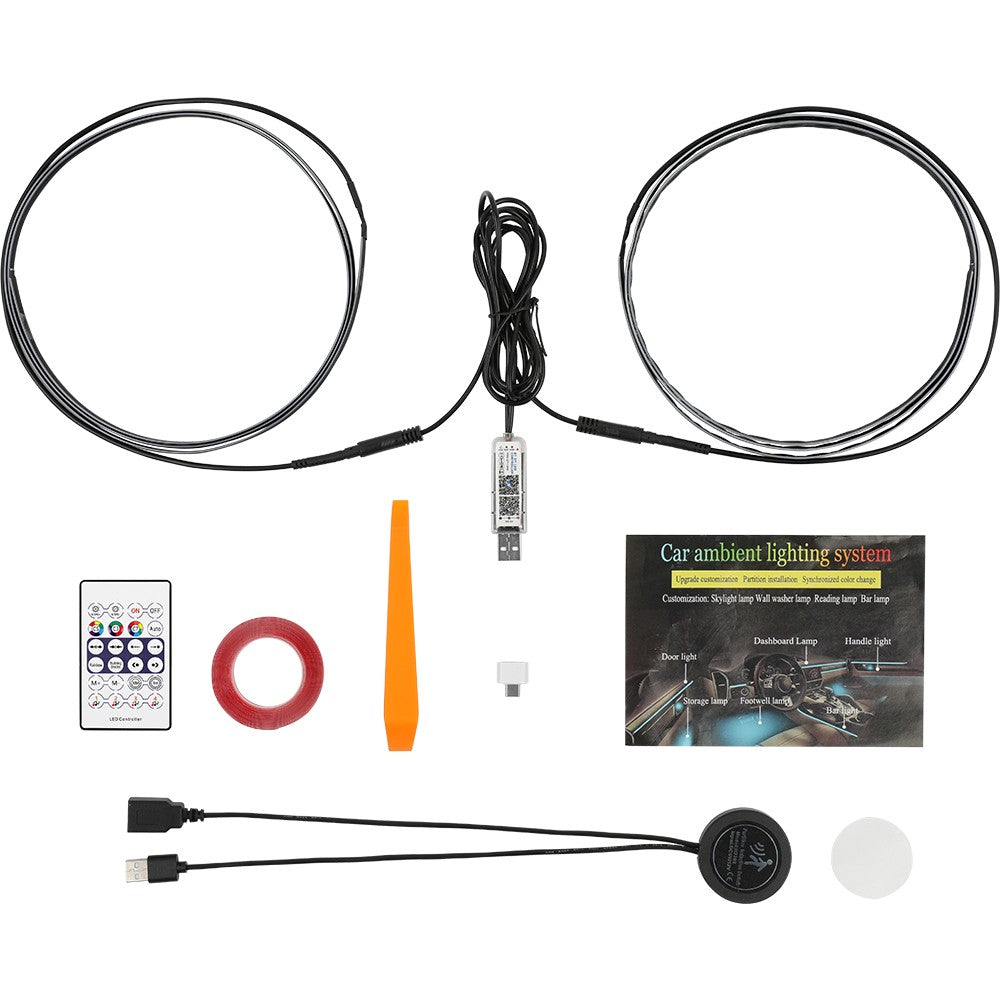 10 in 1/ 2 in 1 LED Neon Interior Strip Light RGB Ambient Light for Toyota Camry