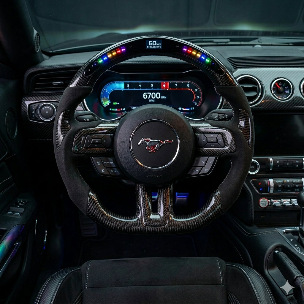 2018-2023 Ford Mustang S550 LED Carbon Fiber Steering Wheel