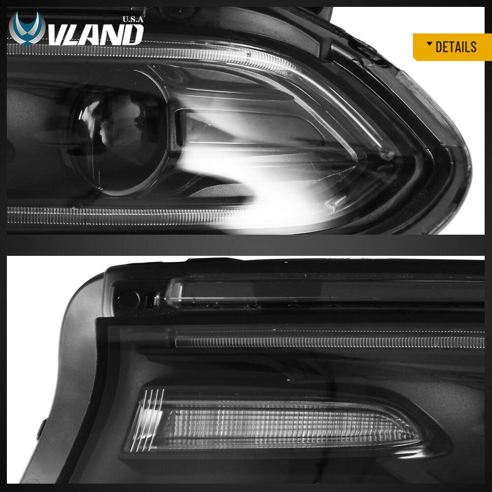 VLAND LED Headlights W/Rgb DRL for 2015-2023 Dodge Charger R/T,SE,SRT,SXT Lamps