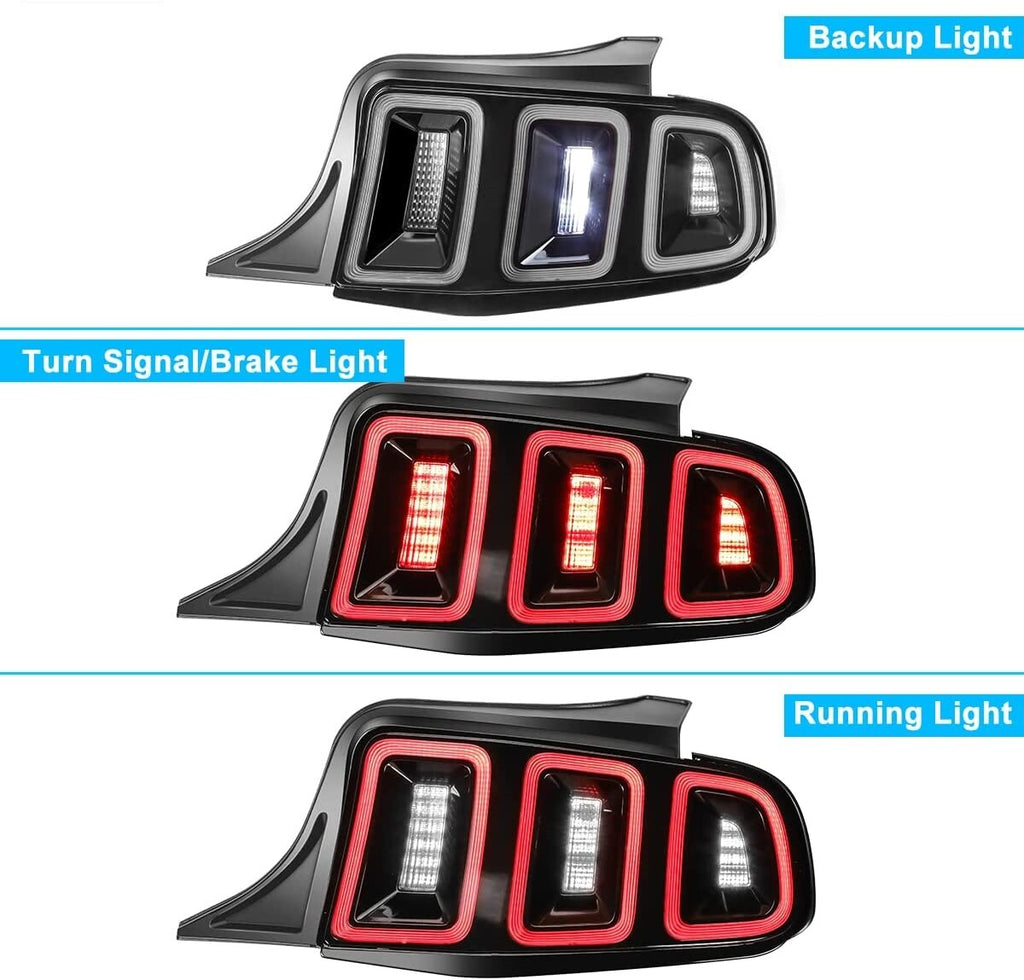 LED Taillight for 2010-2014 Ford Mustang Sequential Turn Signal Light Clear Lens