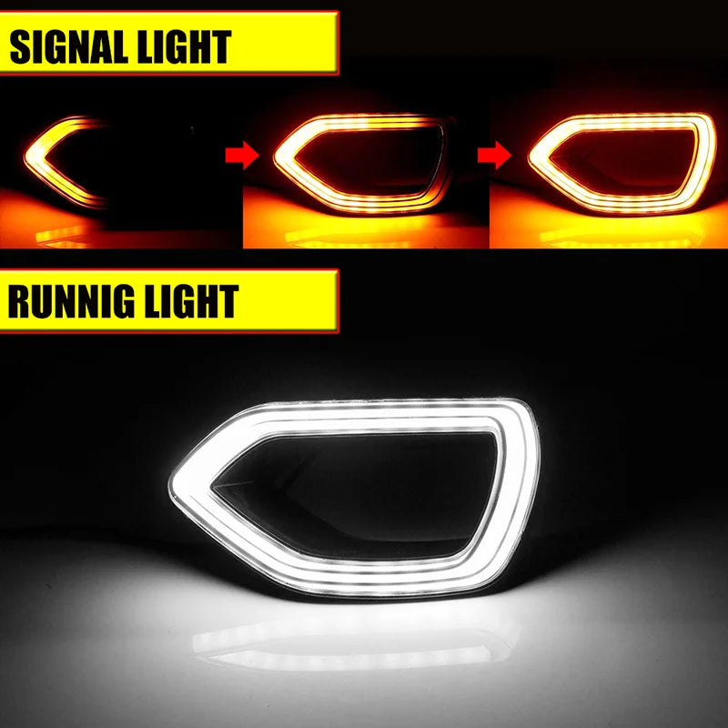 Amber Dynamic LED Front Grill Turn Signal Lights & White DRL for Dodge Charger Srt/Scat Pack 2015-2021 Daytona SXT R/T 2017-2021