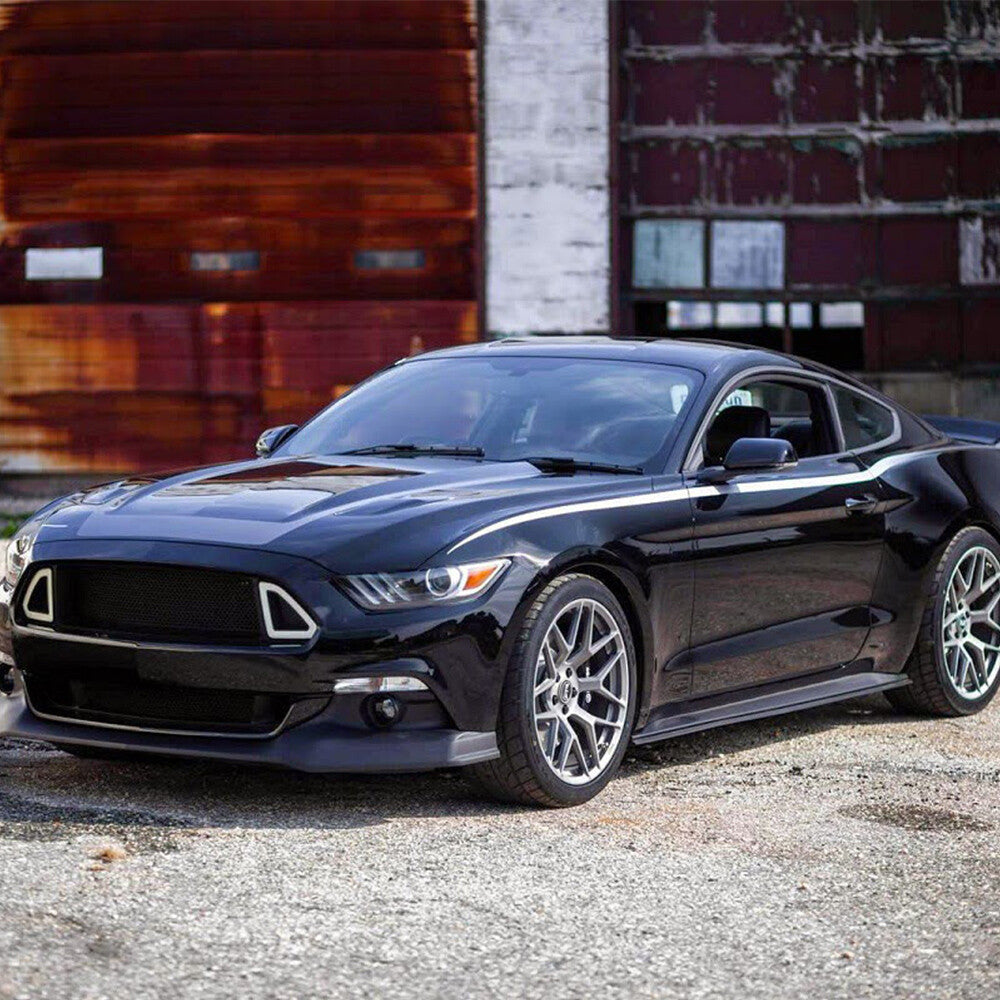 Front Upper Mesh Grille W/ DRL LED Light Fit for Ford Mustang 2015 2016 2017