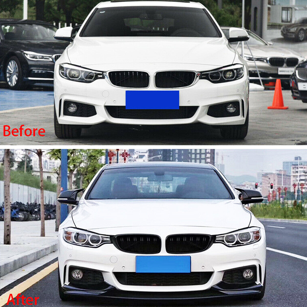 Front Bumper Lip for 14-20 BMW F32 F33 F36 M Sport Splitter Carbon Fiber Style