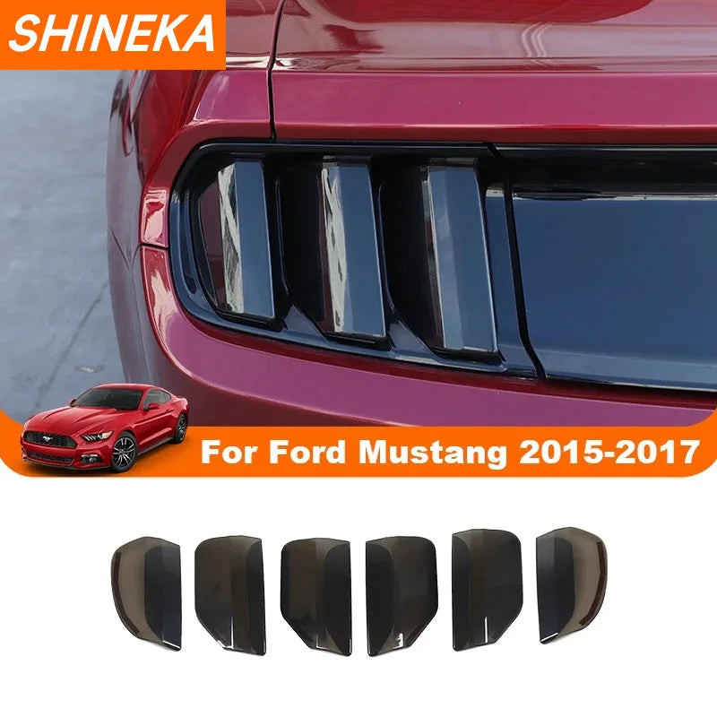 SHINEKA ABS Car Rear Tail Light Lamp Decoration Cover Trim Stickers for Ford Mustang 2015 2016 2017 Taillight Cover Accessories