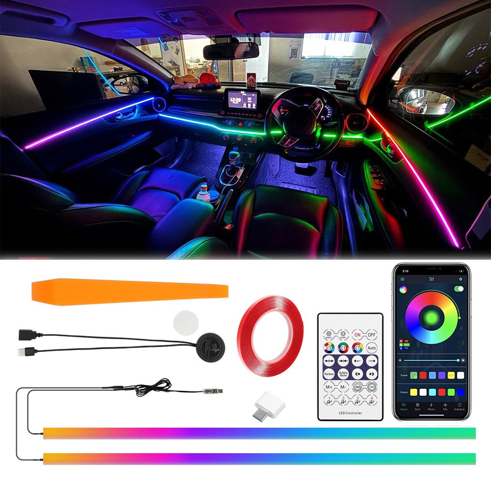 10 in 1/ 2 in 1 LED Neon Interior Strip Light RGB Ambient Light for Toyota Camry