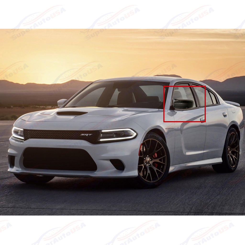 Fits 2011-Up Dodge Charger Carbon Fiber M Style Rear View Side Mirror Cover Cap