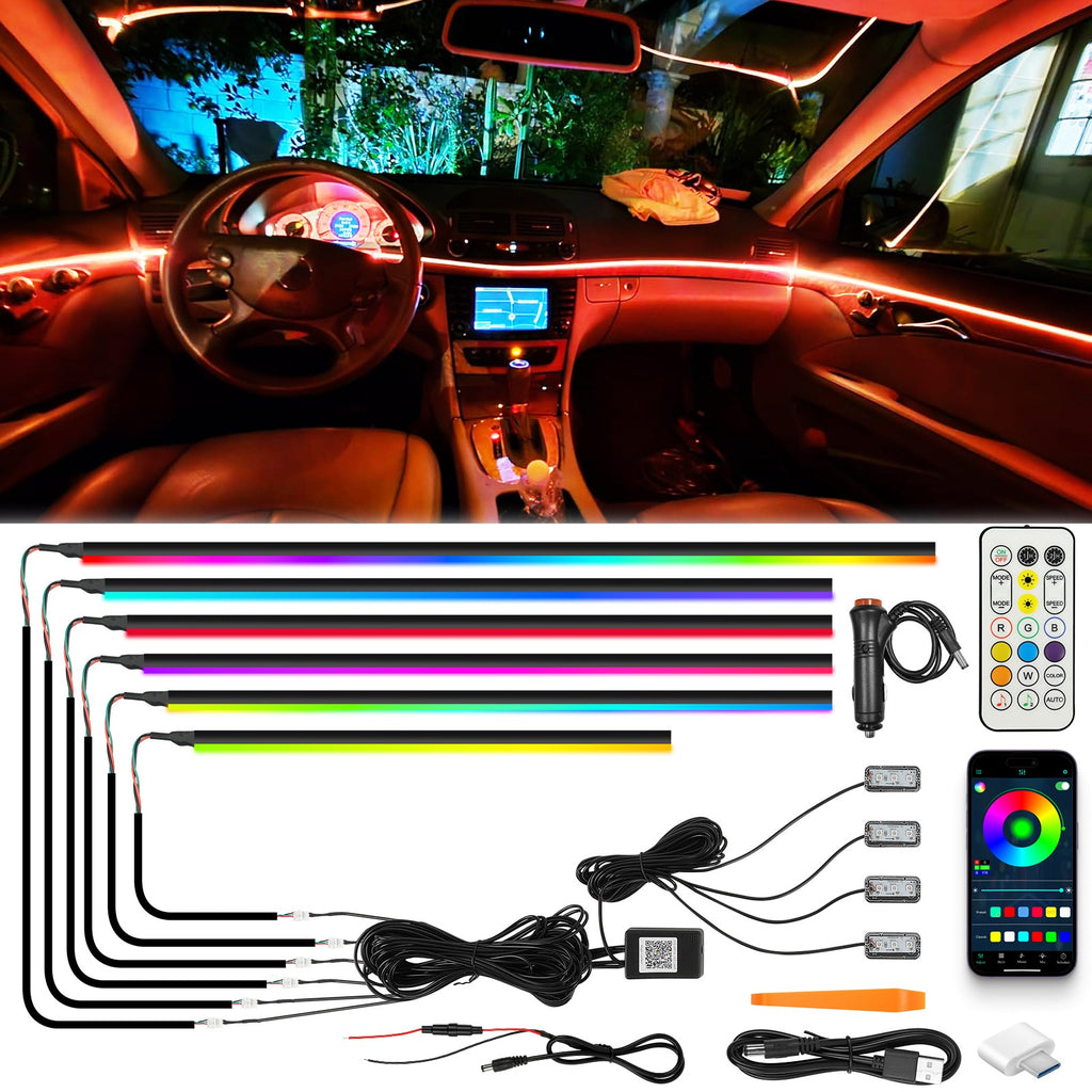 10 in 1/ 2 in 1 LED Neon Interior Strip Light RGB Ambient Light for Toyota Camry