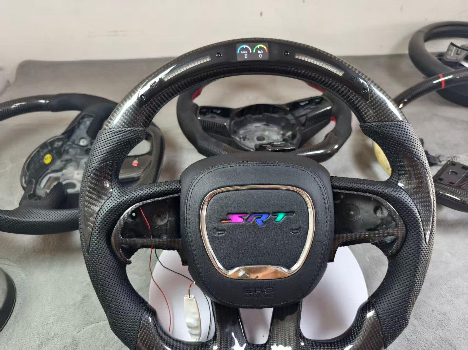 LED Carbon Fiber Steering Wheel Fit Dodge Charger Hellcat Jeep SRT8 2015+