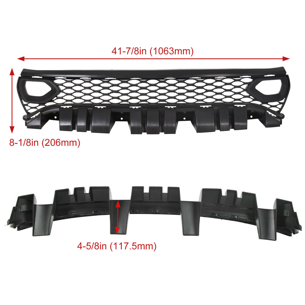 For 2015-23 DODGE CHARGER RT SCAT PACK SRT STYLE Front Upper + Lower Grille Kit