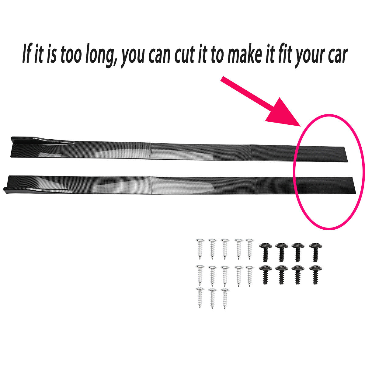 For Infiniti G37 Sedan Coupe Carbon Fiber Side Skirt Extension Splitter Spoiler