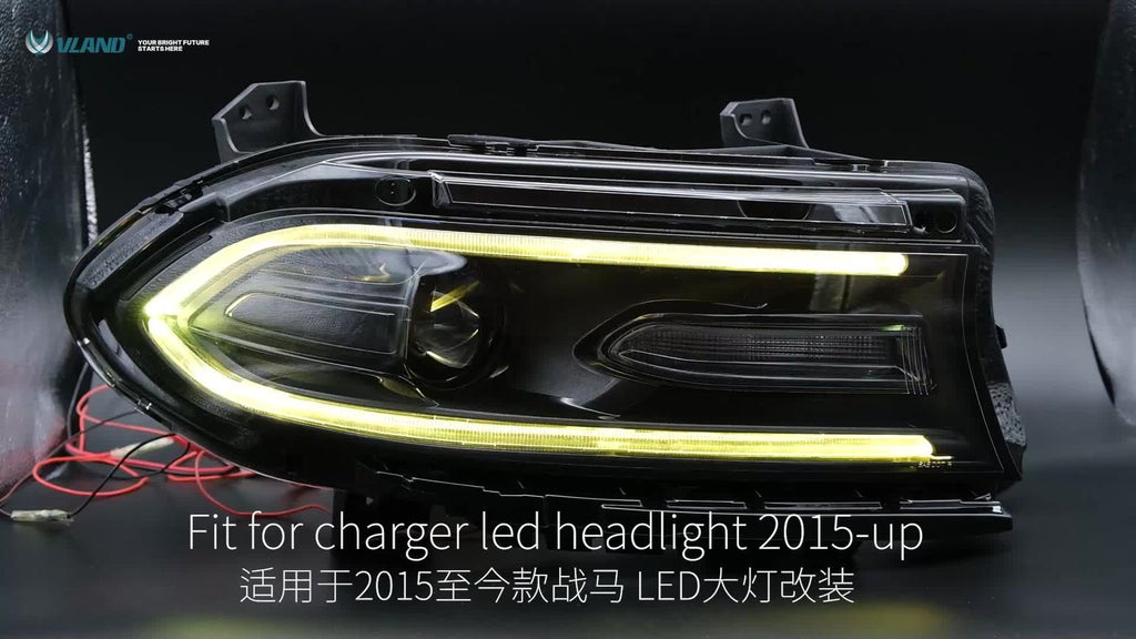 VLAND LED Headlights W/Rgb DRL for 2015-2023 Dodge Charger R/T,SE,SRT,SXT Lamps