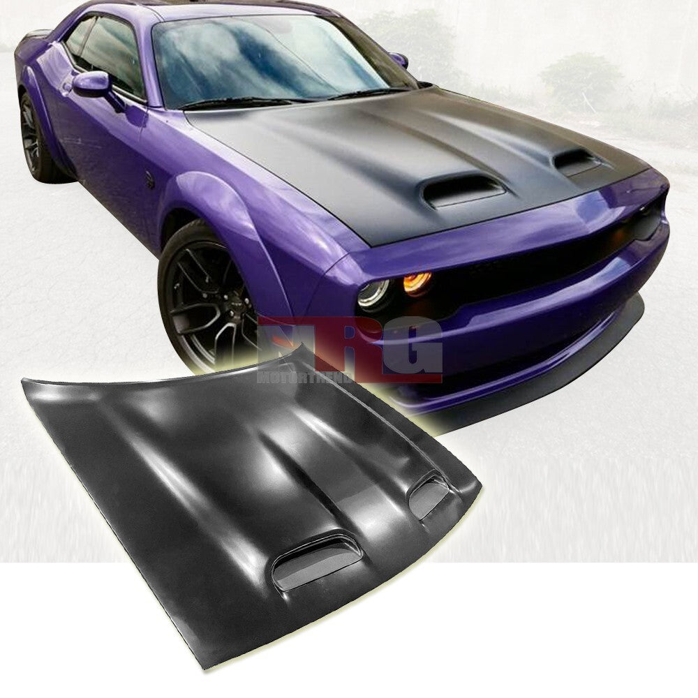 For 2008-2023 Dodge Challenger Redeye Style ALUMINUM Hood with Vented Bezels