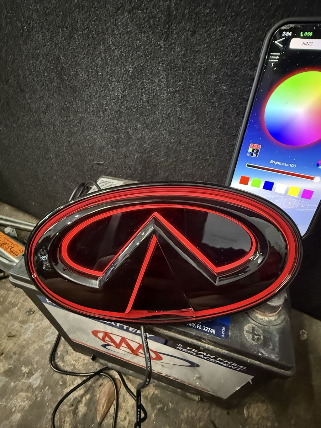 ✅ for 2018-2024 INFINITI Q50 COLOR CHANGING RGB LED GRILL EMBLEM GLOSS BLACK ✅