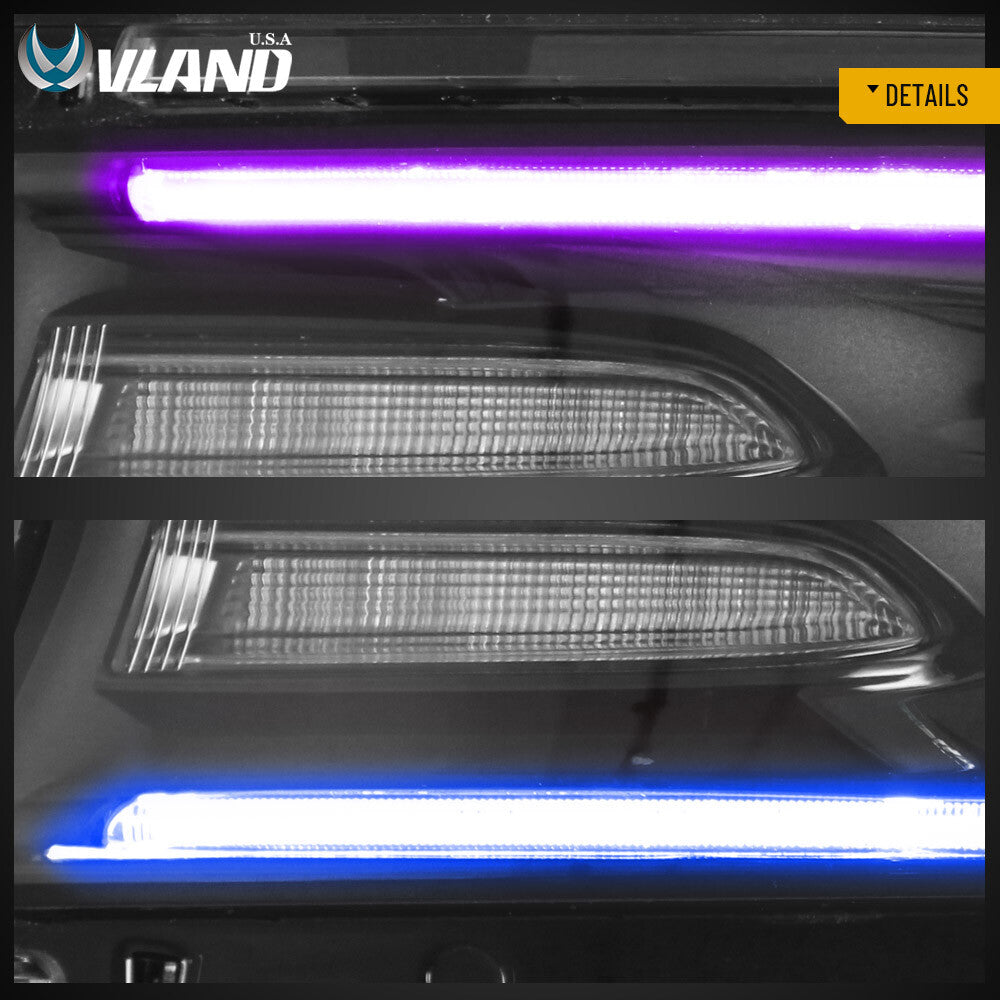 VLAND LED Headlights W/Rgb DRL for 2015-2023 Dodge Charger R/T,SE,SRT,SXT Lamps