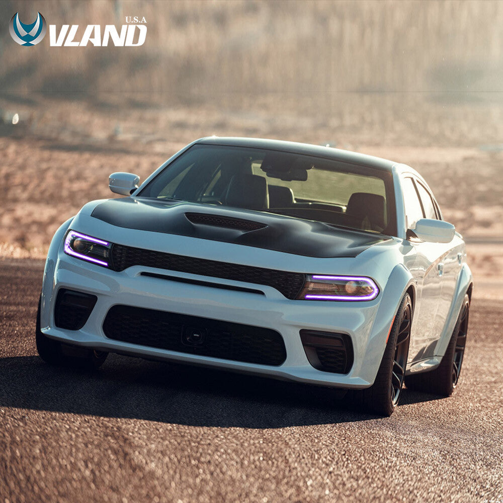 VLAND LED Headlights W/Rgb DRL for 2015-2023 Dodge Charger R/T,SE,SRT,SXT Lamps