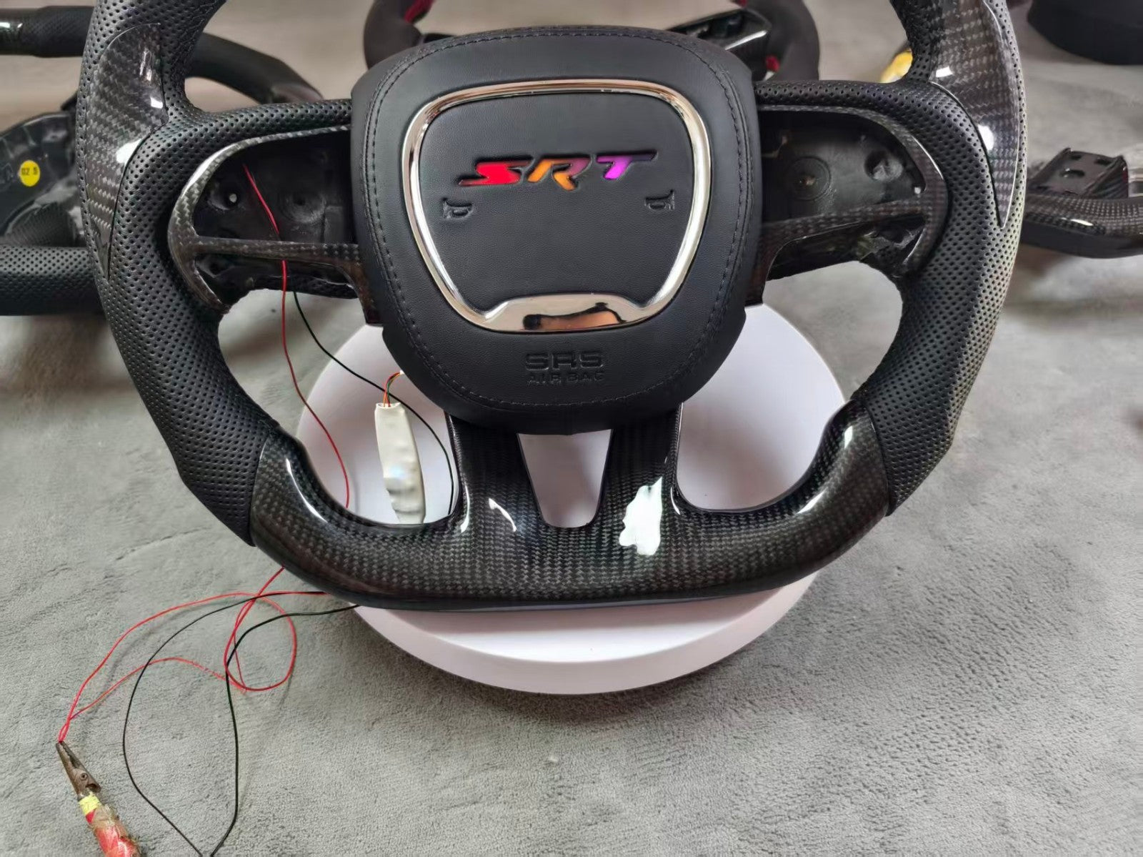 LED Carbon Fiber Steering Wheel Fit Dodge Charger Hellcat Jeep SRT8 2015+