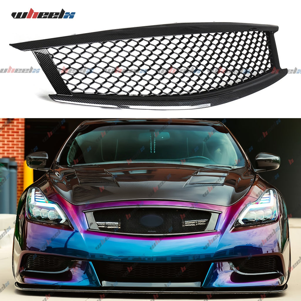 Carbon Fiber Front Bumper Grille for Infiniti G37 Q60 Coupe 08-13 Skyline Style