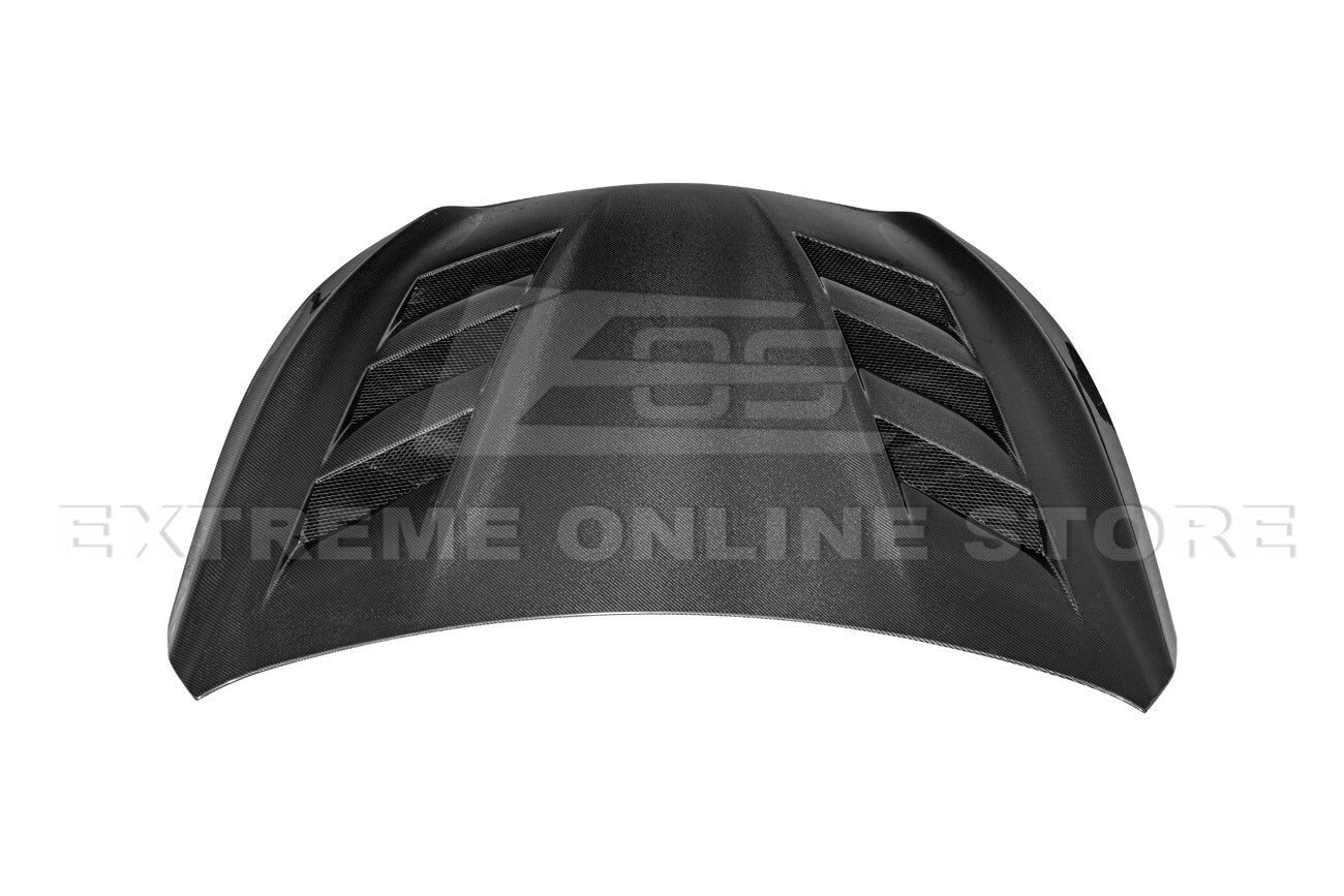For 14-Up Infiniti Q50 CARBON FIBER Front Vented Hood Cover & Side Fender Pair