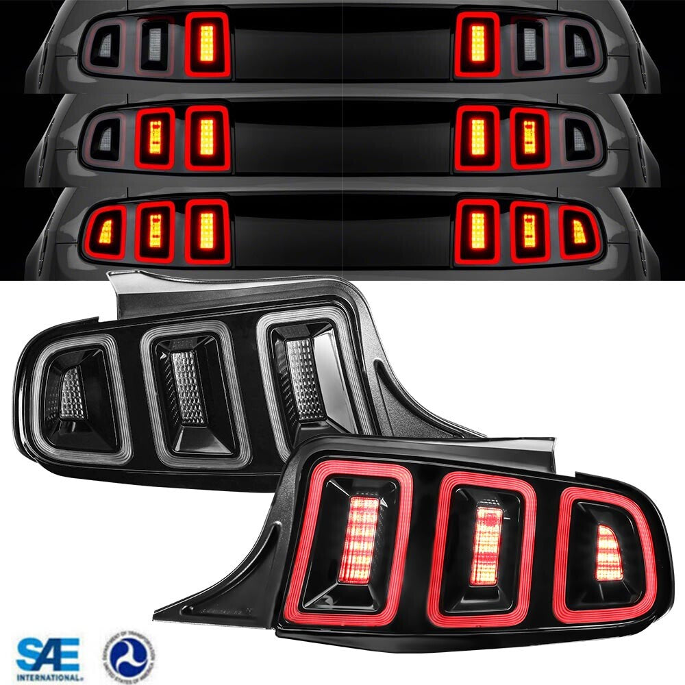 LED Taillight for 2010-2014 Ford Mustang Sequential Turn Signal Light Clear Lens