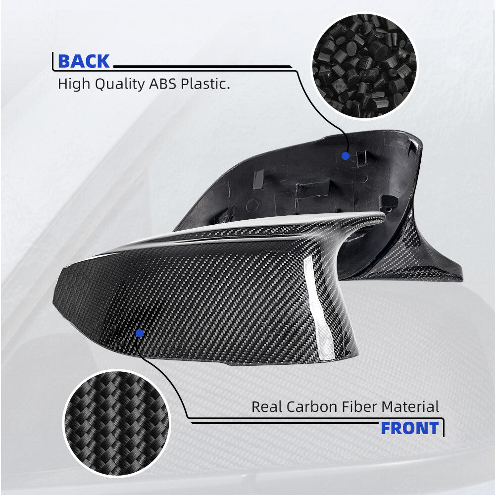 FOR INFINITI Q50 2014-2018 M STYLE REAL CARBON FIBER REAR SIDE MIRROR COVER CAP