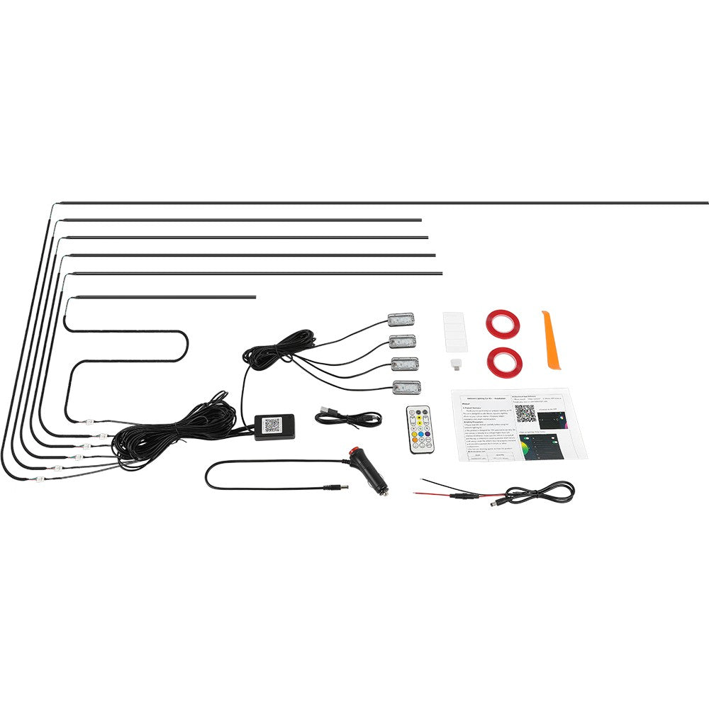 10 in 1 LED Neon Interior Strip Light Ambient Lights Kits for Dodge Challenger