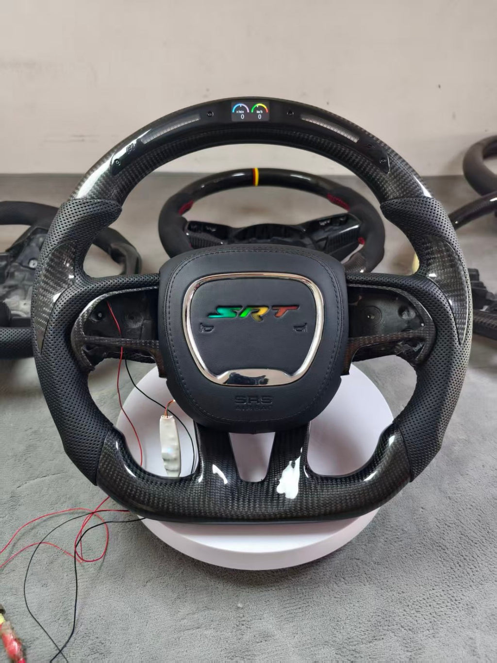 LED Carbon Fiber Steering Wheel Fit Dodge Charger Hellcat Jeep SRT8 2015+