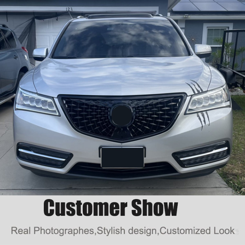 Upgrade 2022 Style Front Bumper Grille Grill for Acura MDX 2014-2016 Gloss Black