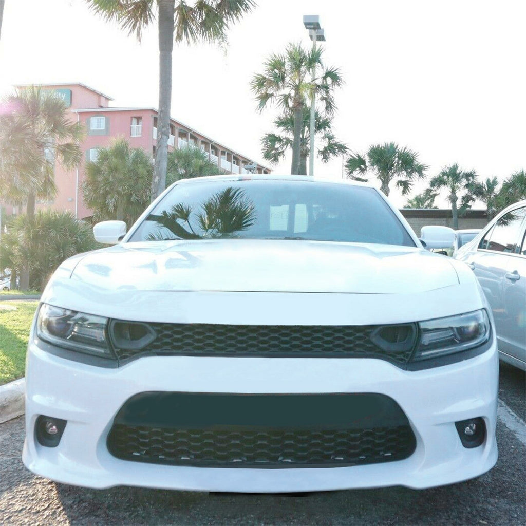 For 2015-23 DODGE CHARGER RT SCAT PACK SRT STYLE Front Upper + Lower Grille Kit