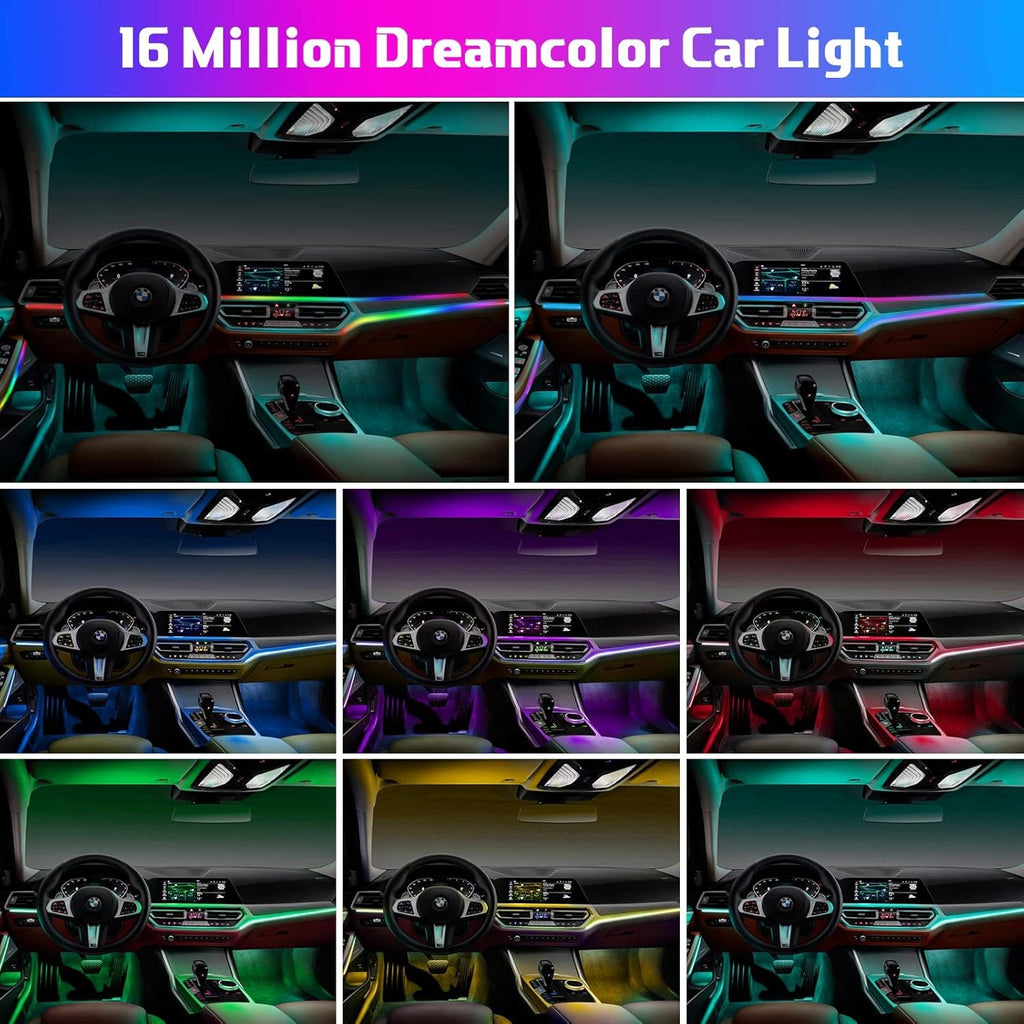 For Dodge Charger Challenger 10In1 RGB LED Interior Strip Light Atmosphere APP