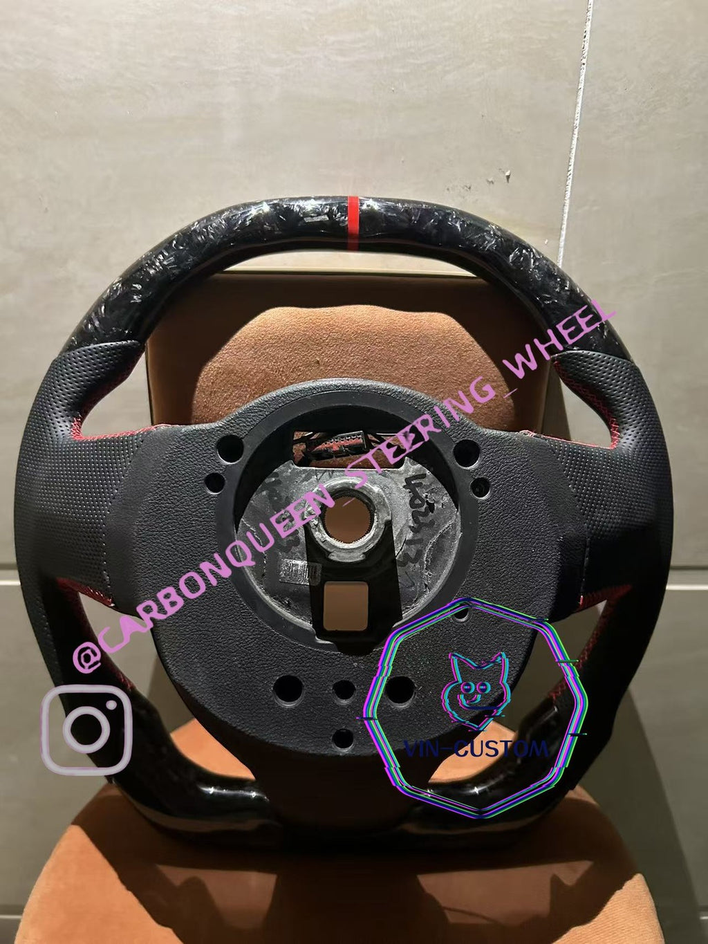 REAL CARBON FIBER Steering Wheel for CHEVY CAMARO SS FLAT TOP 2010-11 YEARS