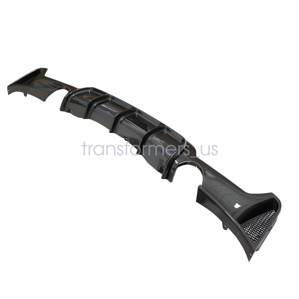 For 14-20 BMW F32 F33 F36 4Series M Sport Rear Diffuser Dual Exhaust Carbon Look