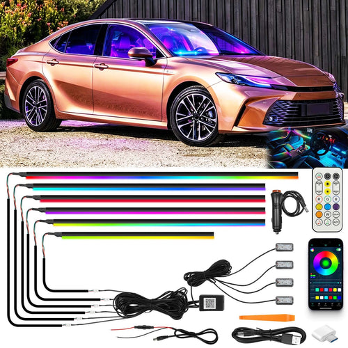 10 in 1/ 2 in 1 LED Neon Interior Strip Light RGB Ambient Light for Toyota Camry